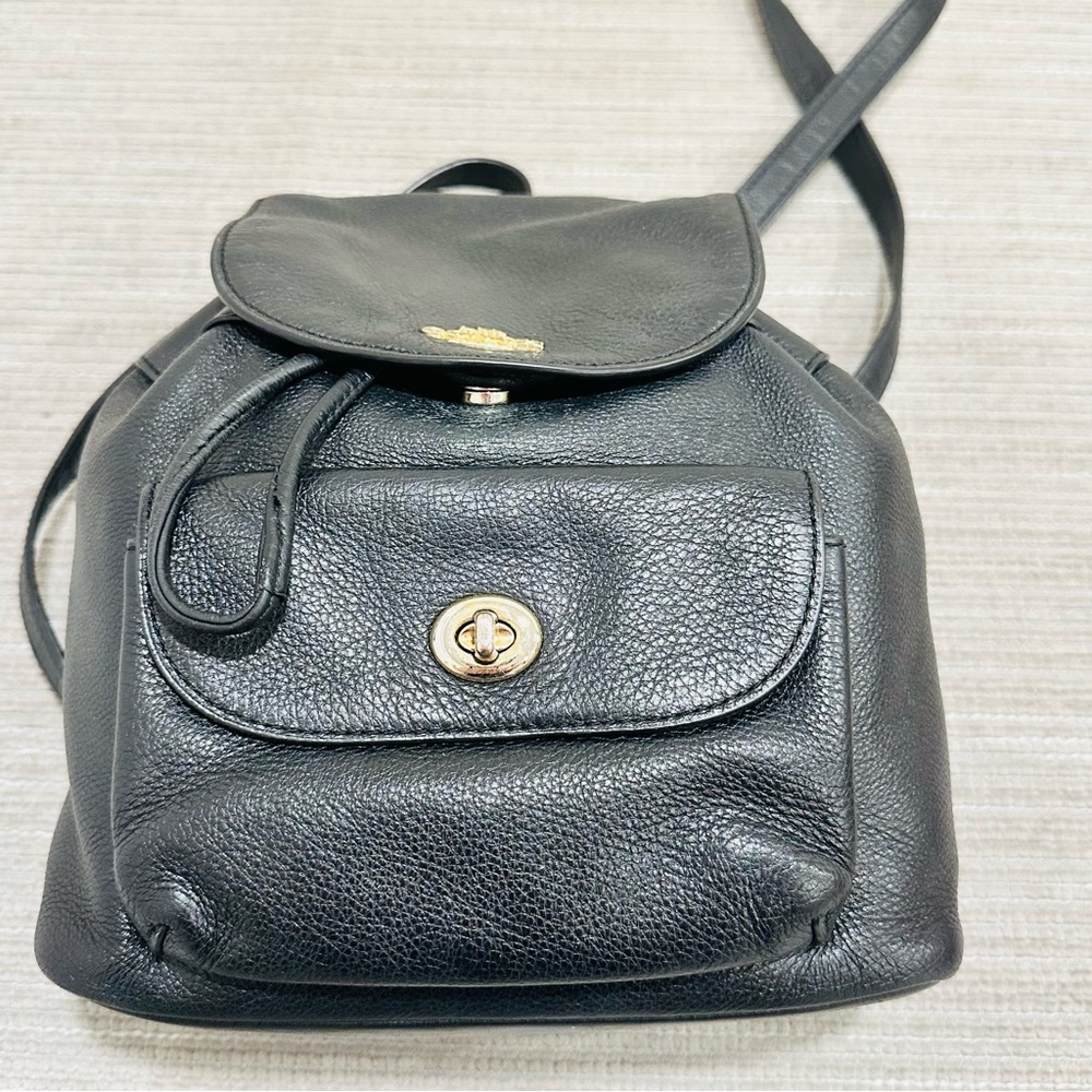 COACH Mini Billie Backpack Pebble Leather Black Ladies Genuine‎ Leather Bag - Picture 8 of 13